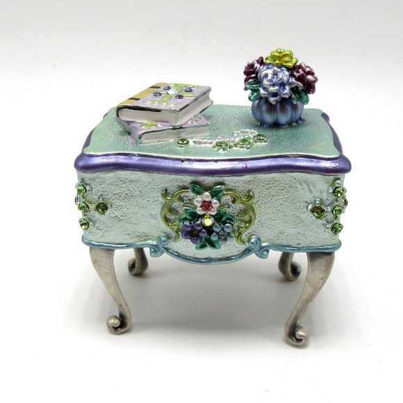 Swarovski crystals rhinestone ring box - trinket box - desk - table top - Picture 1 of 13